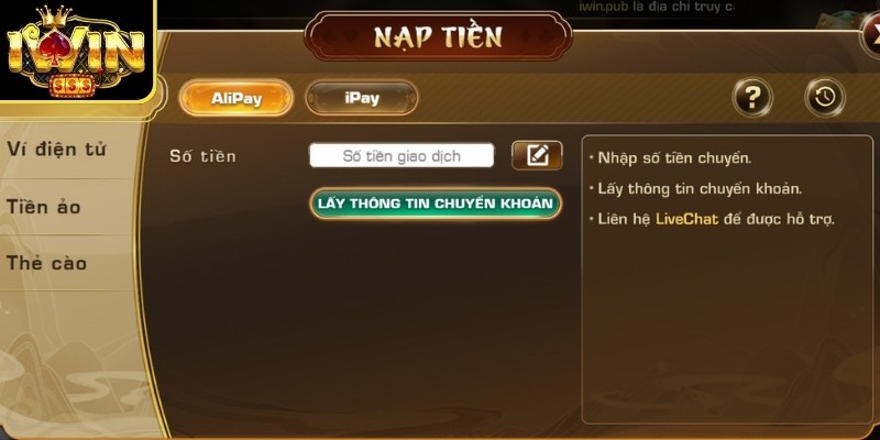 Nạp Rút Tiền Iwin 1 Tổng hợp phương thức nạp rút tiền Iwin cơ bản